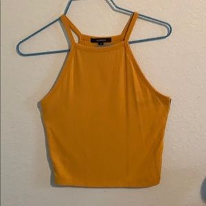 mustard yellow, cropped, tank top